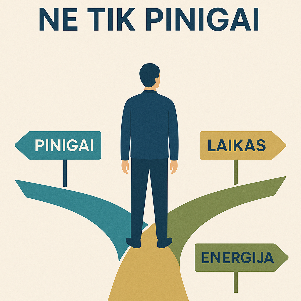 Vyras stovi keio išsišakojime. Kur pasukti? Kur investuoti savo pinigus laiką ir energiją